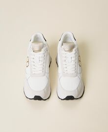 Leather trainers with logo White Woman 222TCP080-05