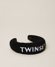 Faux fur headband with logo "Sunrise" Pink / Black Child 222GJ4460-01