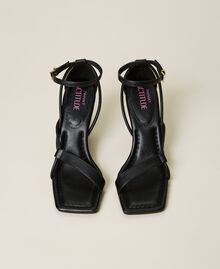 Sandales montantes avec lanières Noir Femme 221ACT10J-05