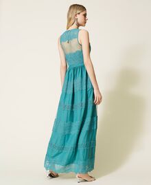 Full-length tulle and lace gown "Bristol” Blue Woman 222TP2251-03