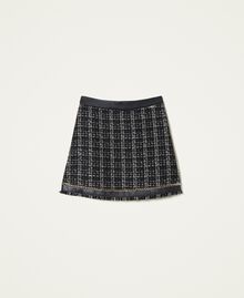 Lurex tweed short skirt Black Jacquard Child 222GJ226D-0S