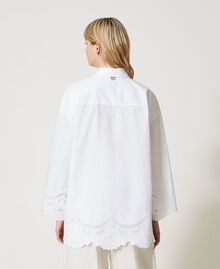 Camicia in popeline con ricami sangallo Bianco Donna 231TT2303-04