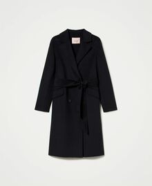 Doubled wool blend cloth coat Black Woman 222TP2056-0S