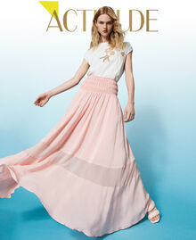 Crêpe de Chine and georgette skirt-dress Rose Cloud Woman 231AT2182-01