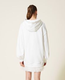 Maxi sweat-shirt imprimé avec capuche Off White Femme 221AT2063-04