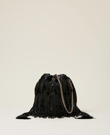 Sac modèle sacchetto avec franges de perles Noir Femme 212TD8130-01