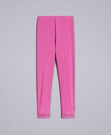 Jersey leggings with lace Pink Bouganville Child GCN2F4-0S