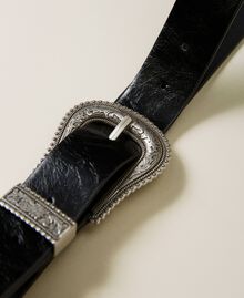 Leather belt with Texas buckle Black Woman 221TA401B-04