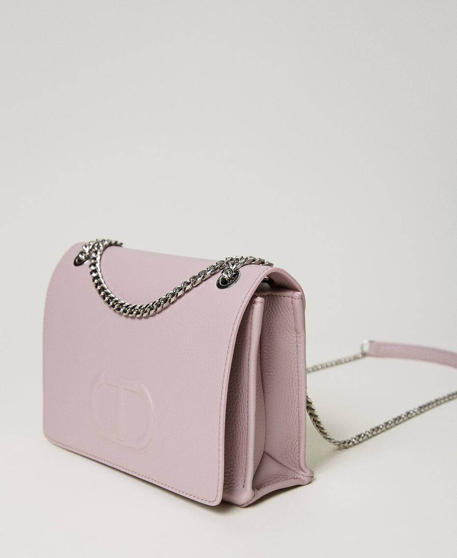 Leather shoulder bag Woman, Pink | TWINSET Milano