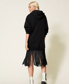 Robe en molleton avec franges Noir Femme 212TT201A-04