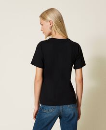 T-shirt with clasp and logo Black Woman 222TT2412-04