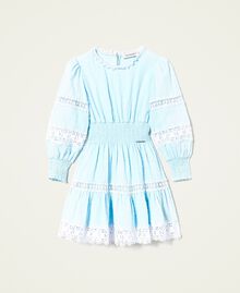 Muslin dress with lace "Cool Blue” Light Blue Child 221GJ2Q50-0S