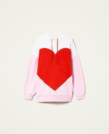 Maxisweatshirt und mit eingesetztem Herz „Fire Red“-Rot Frau 221TQ2098-0S