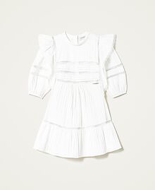 Muslin dress with lace Off White Child 221GJ2T42-0S