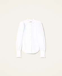 Poplin shirt with puffed sleeves White Woman 221TP2520-0S