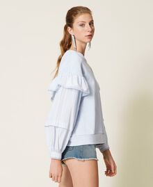 Sweat-shirt avec manches en mousseline Topaze Bleu Femme 221TP2290-02