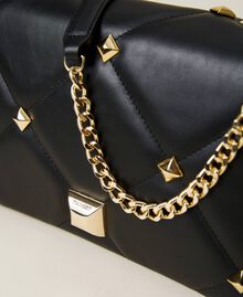 'Cara’ studded leather shoulder bag Black Woman 221TB7301-04