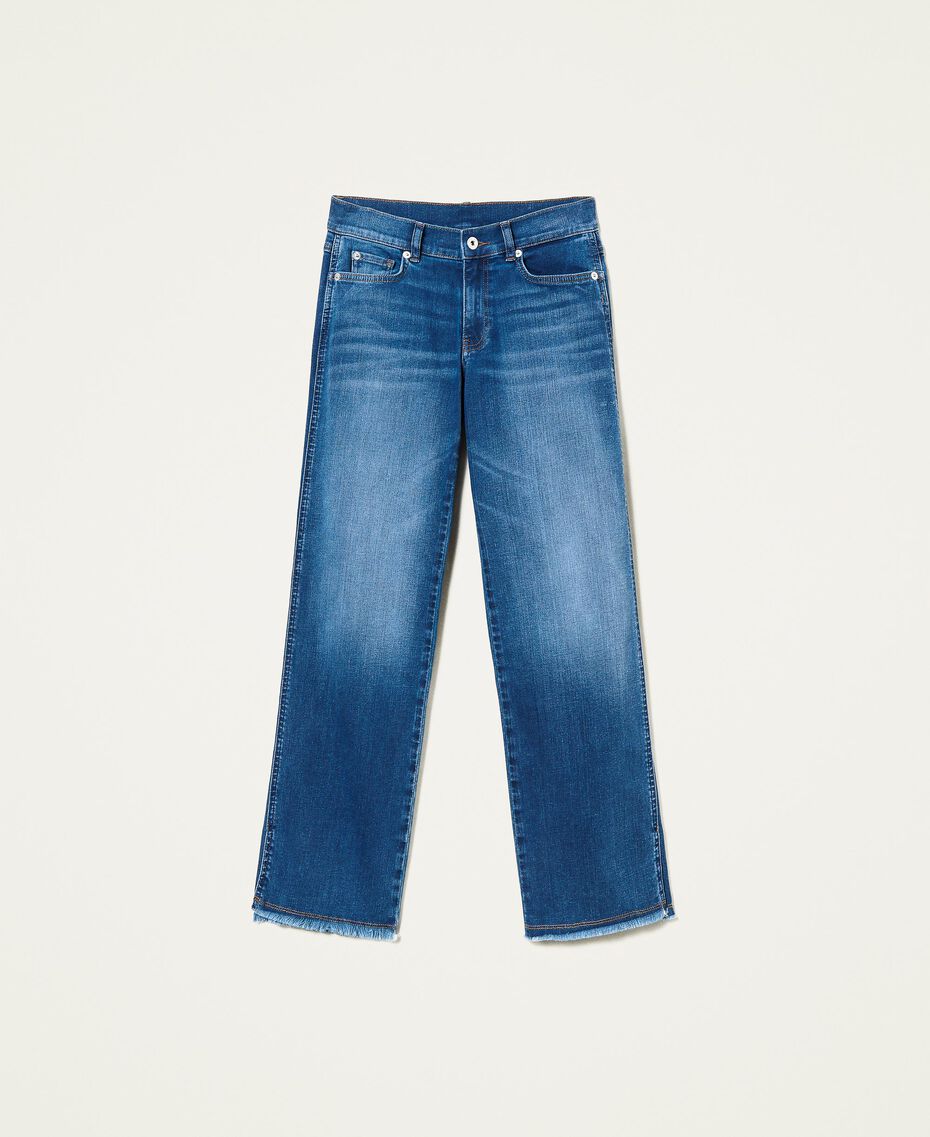 Straight fit recycled cotton jeans "Mid Denim" Blue Woman 222AP229D-0S