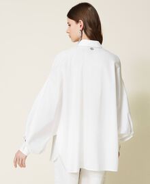 Chemise en popeline avec manches kimono Blanc Femme 221TT2162-03