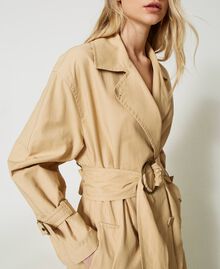 Trench coat with maxi belt “Pale Hemp” Beige Woman 231TP2200-05