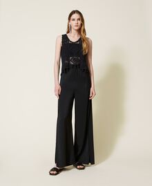 Pantalon ample en twill Noir Femme 221TT2152-01