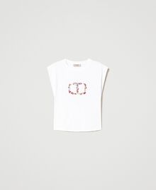 Camiseta con logotipo Oval T de flores Blanco Mujer 231TP217B-0S