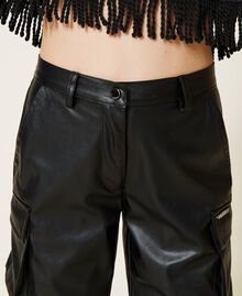 Leather-like cargo trousers Black Child 222GJ2032-05