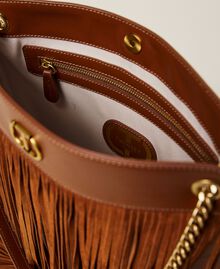 Leather bag with fringes Dark Hide Woman 212TD8010-05
