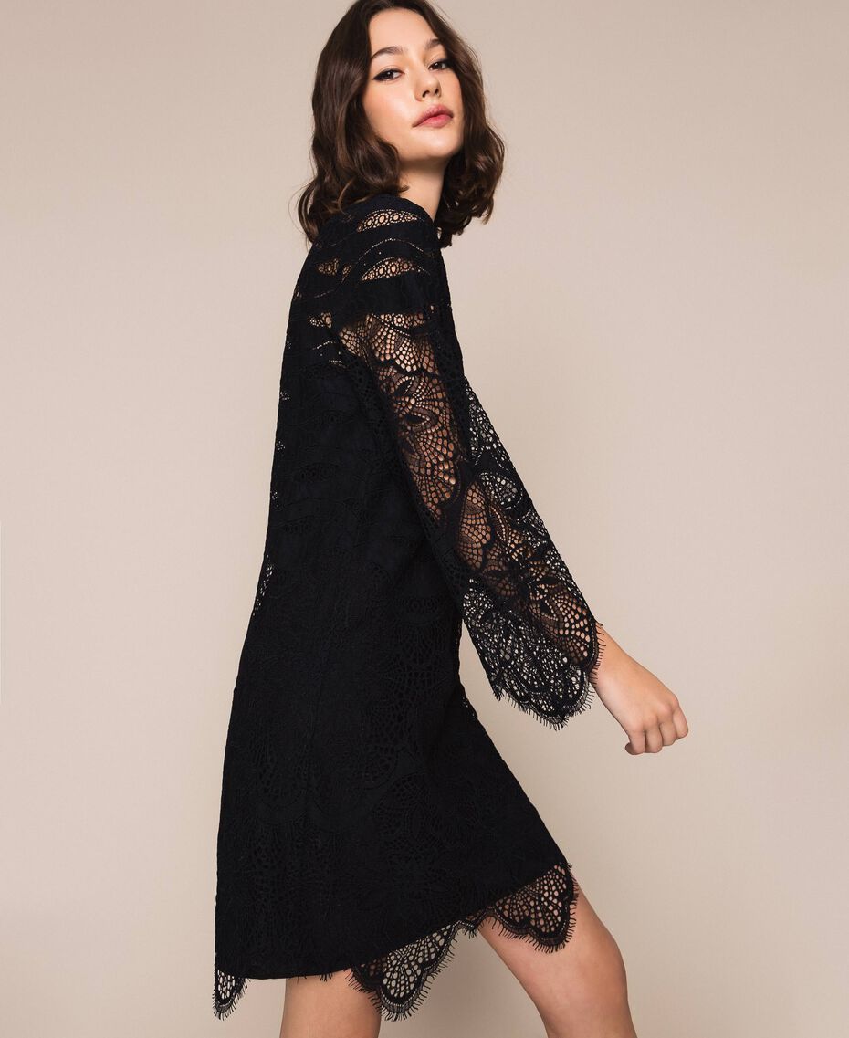 Macramé lace dress Woman, Black | TWINSET Milano