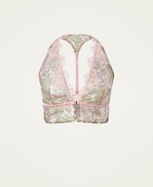Top soutien-gorge en tulle brodé Imprimé Paisley Rose « Silver Pink » Femme 221LL6EXX-0S