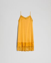 Combinación de raso y encaje Amarillo Azafrán Mujer 192MP2132-0S