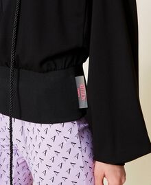Sweat-shirt avec épaulettes et cordon coulissant Noir Femme 221AT2161-06