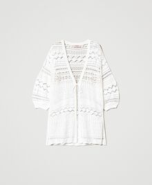 Lace stitch maxi cardigan White Snow Woman 231TP3165-0S