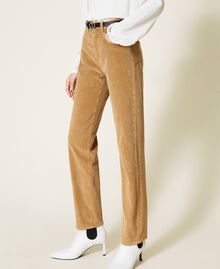 Straight corduroy trousers “Golden Rock” Beige Woman 212TT2323-03