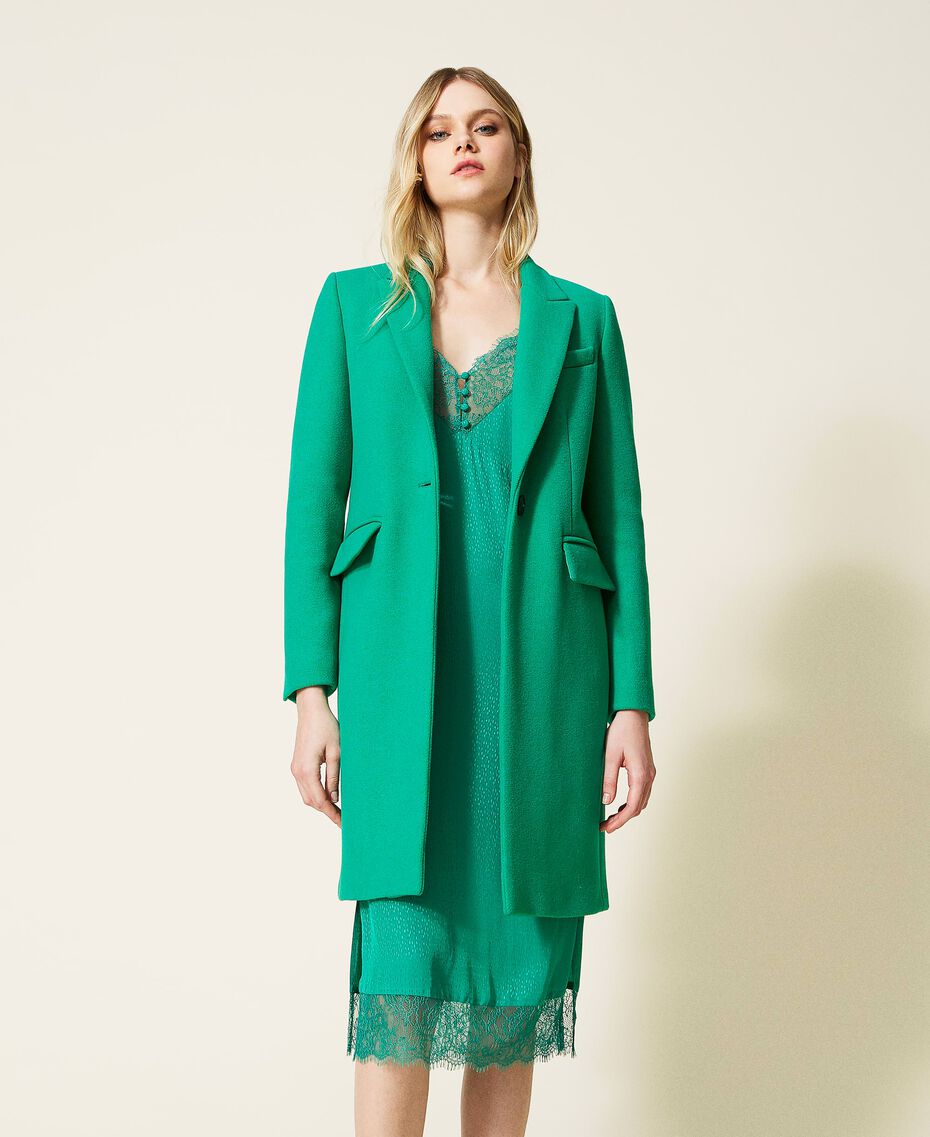 Wool blend coat "Peppermint” Green Woman 222TP2060-01