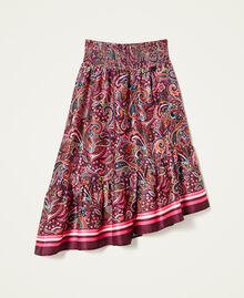 Printed satin long skirt Paisley Print Child 222GJ236C-0S