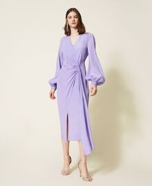 Silk blend wrap dress “Ballerina” Purple Woman 221TT2472-02