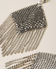 Metal mesh earrings with fringes Nickel Free Silver Woman 222TA4010-03