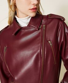 Leather-like biker jacket Grape Woman 222TP2300-05