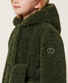 Faux fur long coat "Cypress" Green Child 222GJ220A-06