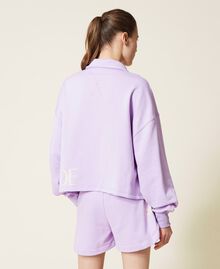 Sweat-shirt avec col polo et logo Violet « Pastel Lilac » Femme 221AT2051-03