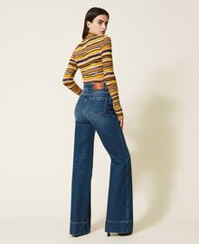 High waist bell bottom jeans Mid Denim Woman 222AP2670-04
