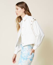 Bull jacket with studs White Denim Woman 221TP2090-03