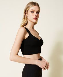 Ribbed cropped top Black Woman 222TP301D-03