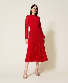 Long polka dot fil coupé dress Poppy Red Woman 222TT2080-01