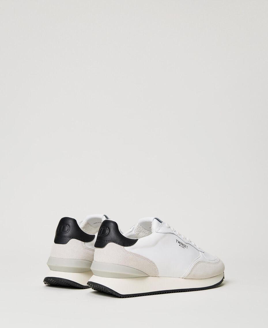 Trainers with contrasting inserts Two-tone Optical White / Black Woman 231TCP030-03