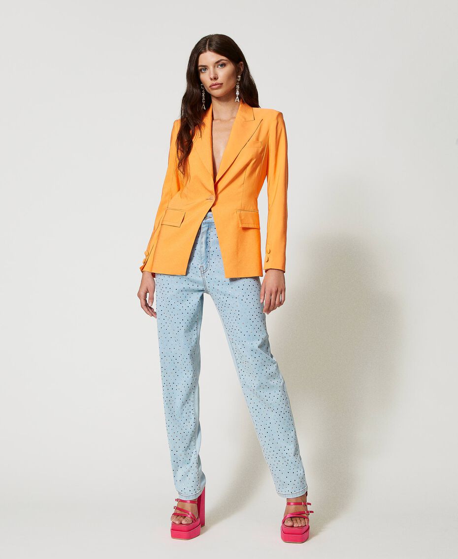 Technical fabric blazer "Orange Tiger" Woman 231AP2163-02