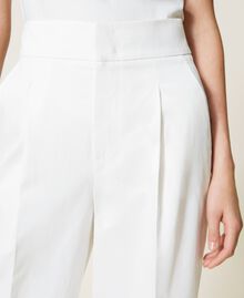 Pantalon cropped en satin opaque Blanc Neige Femme 221TP2650-06