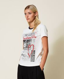 T-shirt avec imprimé pailleté Blanc Sugar Femme 222LL2G22-02