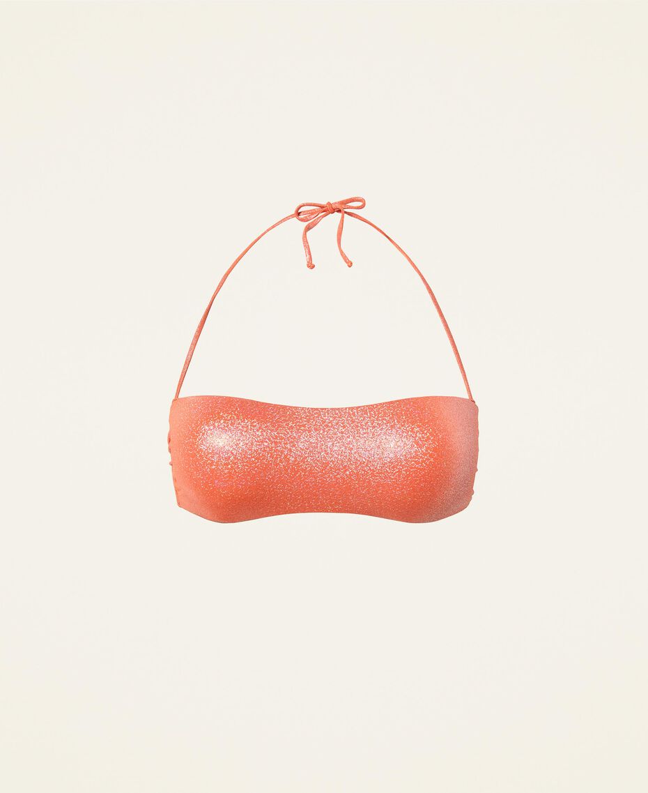 Glitter bandeau bikini top "Orange Sun” Orange Woman 221LBMH11-0S